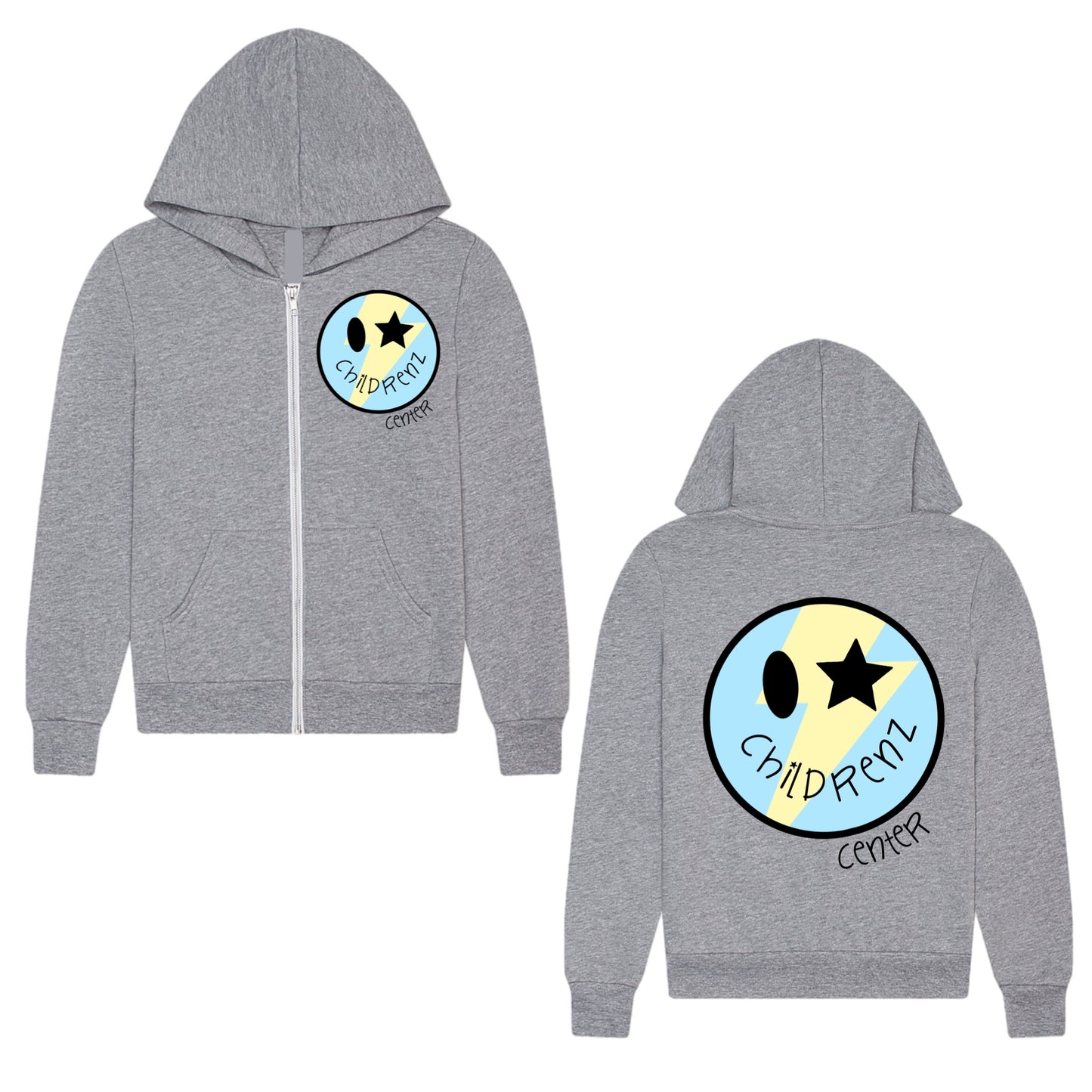 Childrenz Center bolt emoji zip hoodie