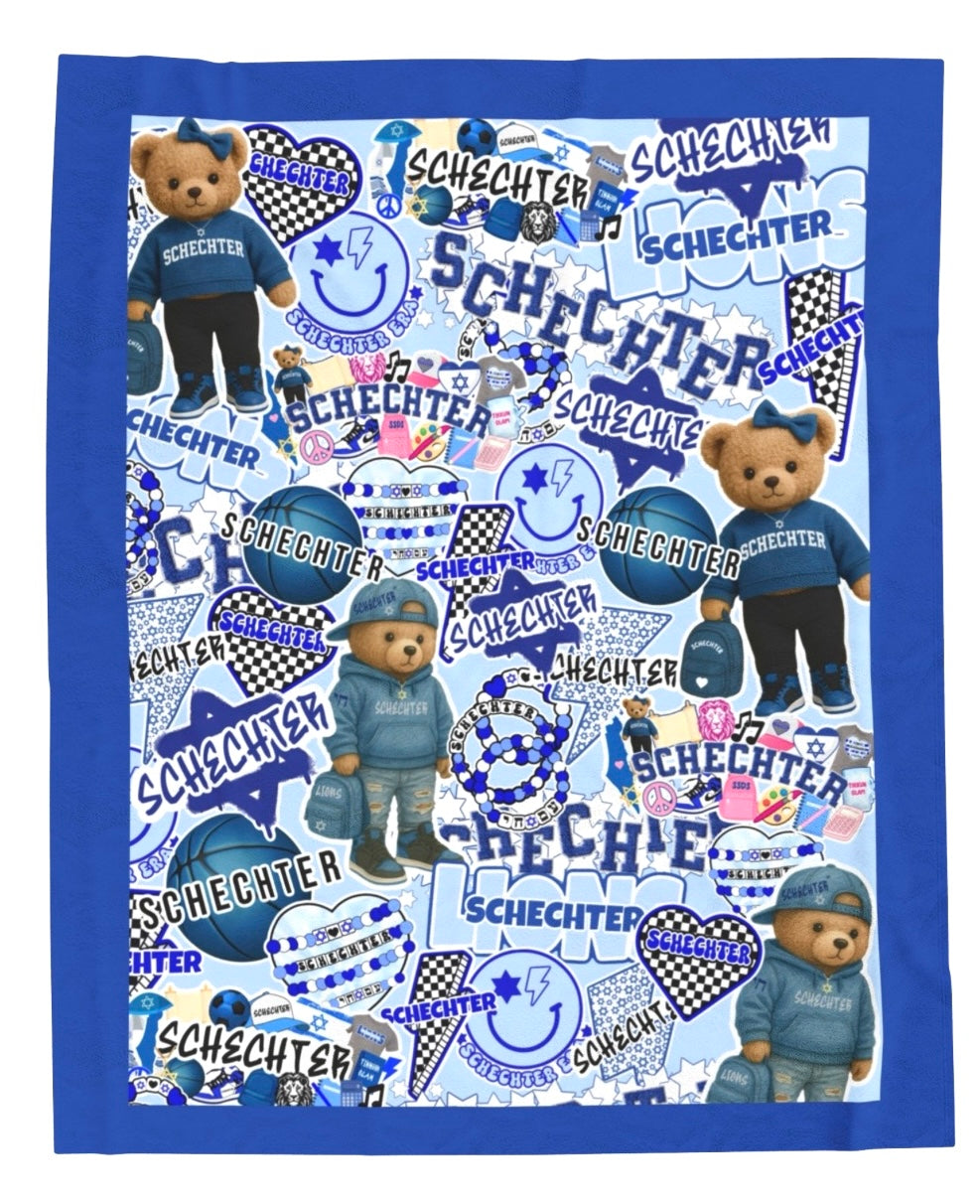 Schechter collage fleece blanket