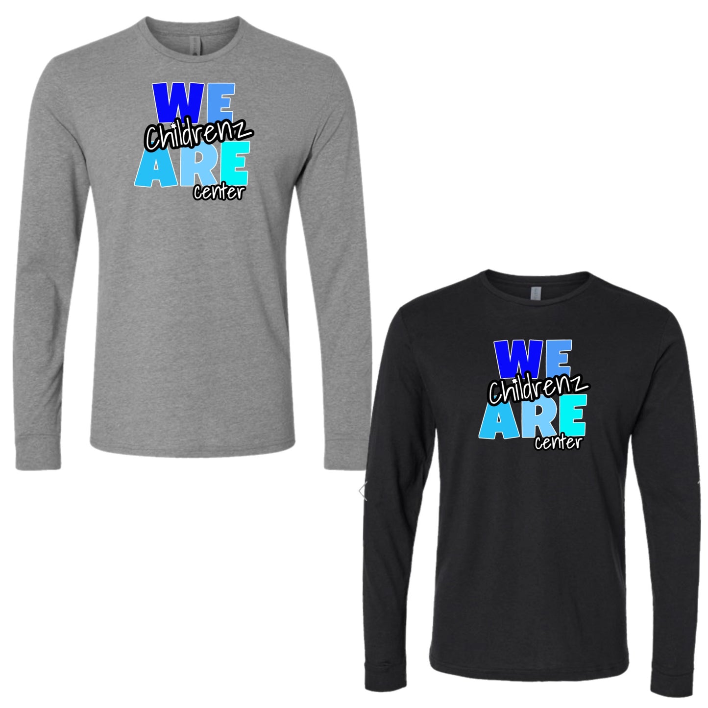 Adult Long sleeve blue logo Childrenz Center tee