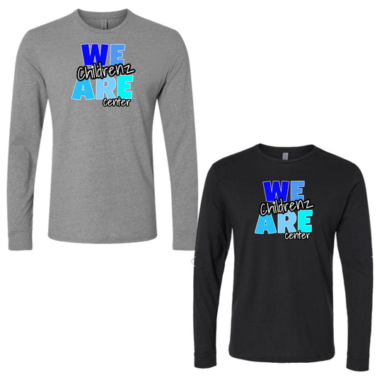 Adult Long sleeve blue logo Childrenz Center tee
