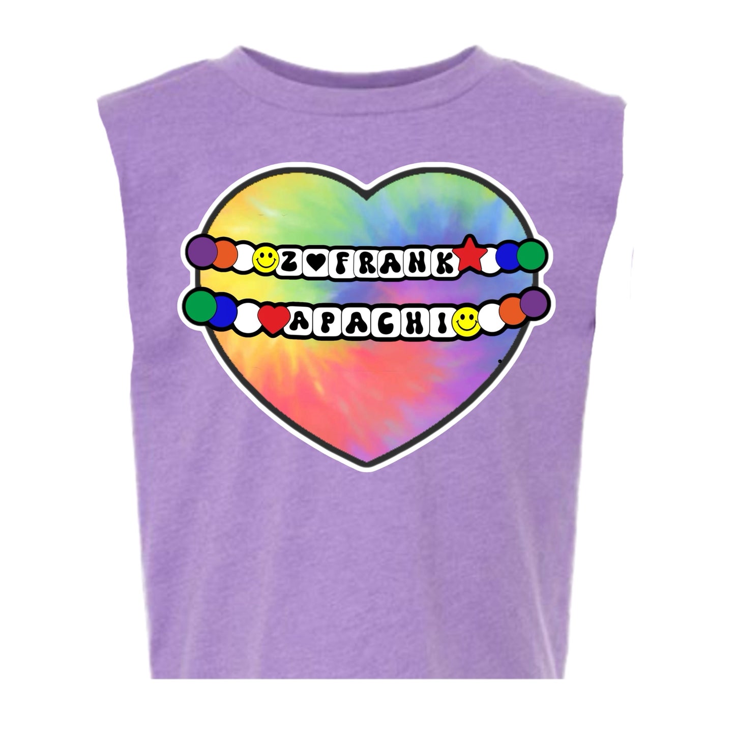 Girls Apachi tie dye heart tank