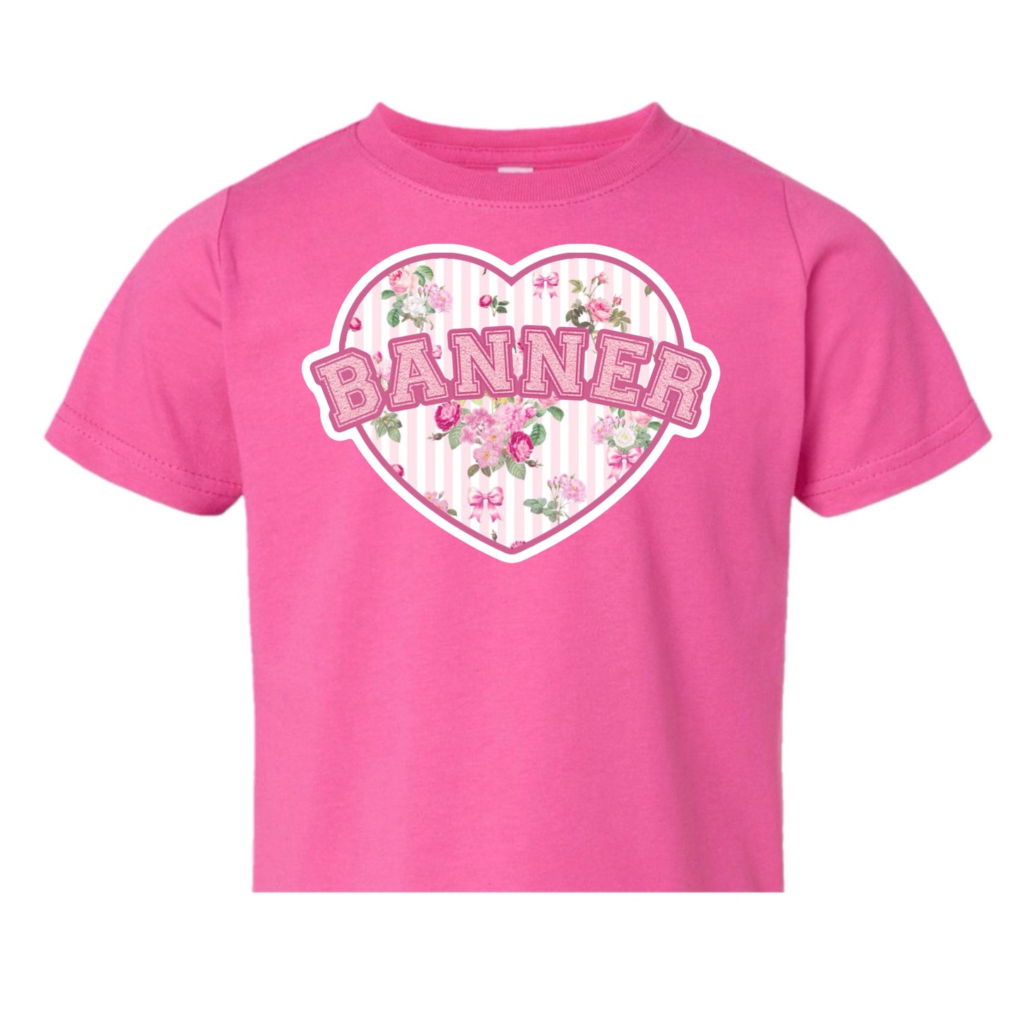 Banner girls floral heart tee
