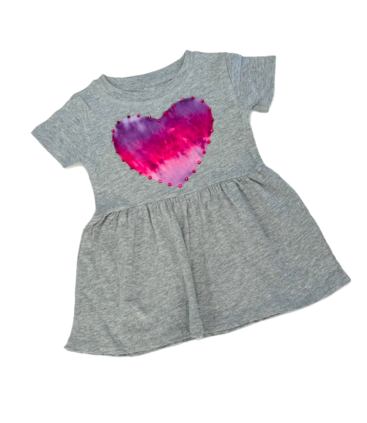 Pink and purple tie dye heart dress