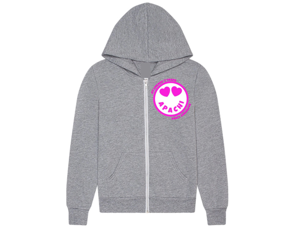 Pink emoji APACHI zip hoodie