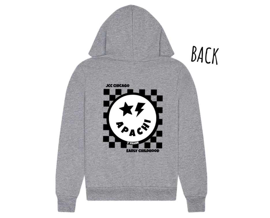 Checkered emoji APACHI zip hoodie