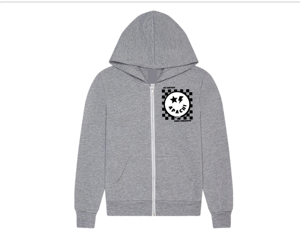 Checkered emoji APACHI zip hoodie