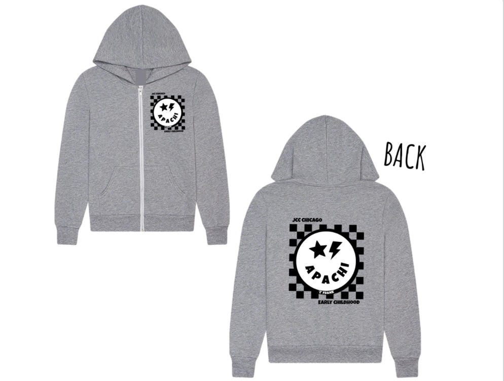 Checkered emoji APACHI zip hoodie