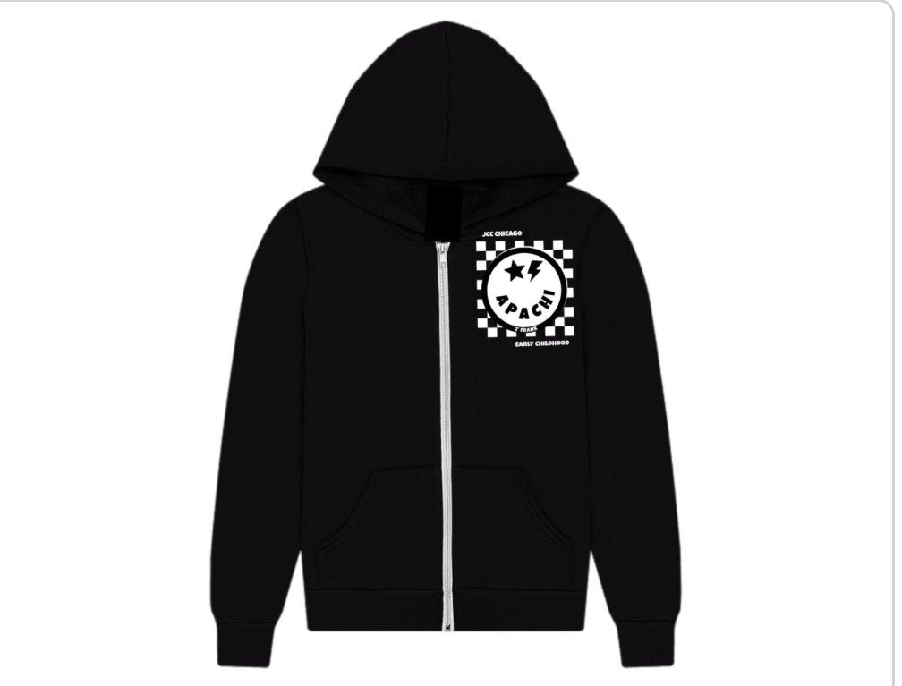 Checkered emoji APACHI zip hoodie