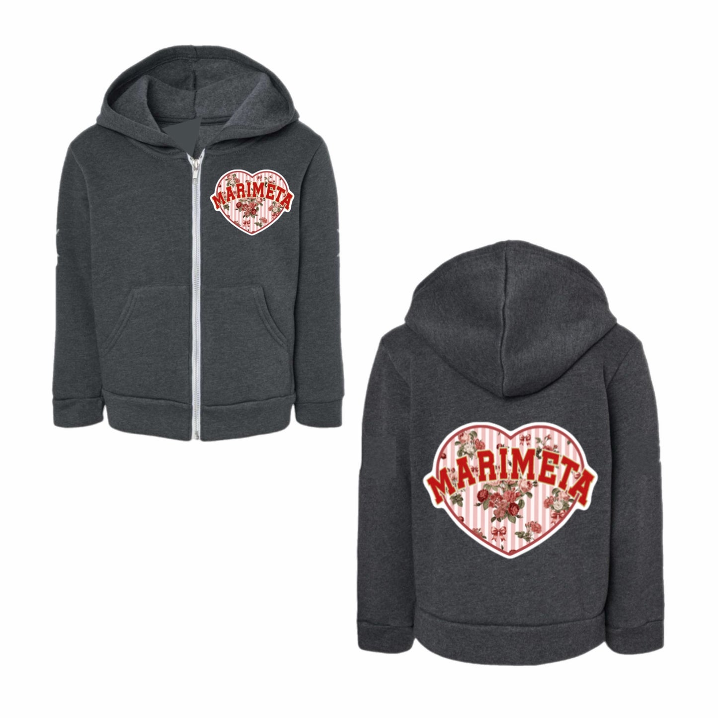 Marimeta floral heart hoodie