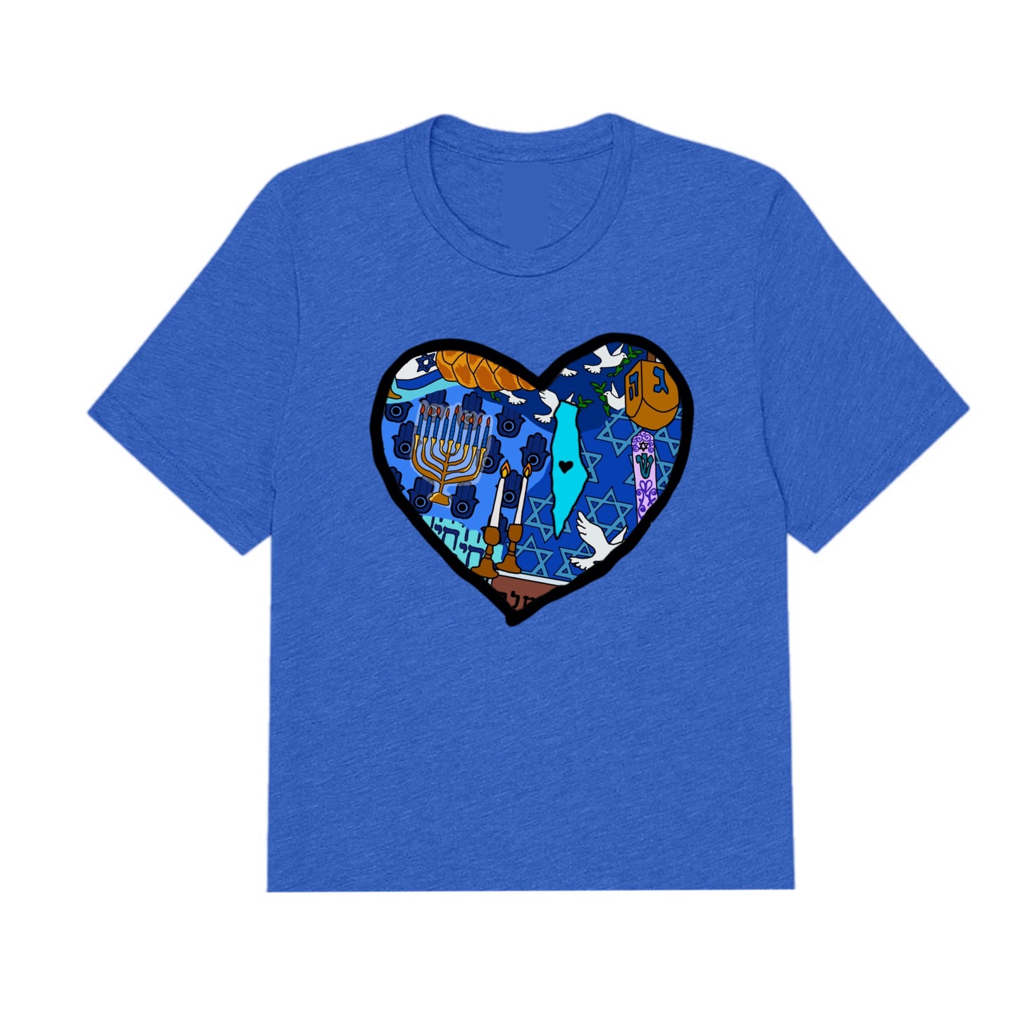 Girls Israel tee (heather light blue)