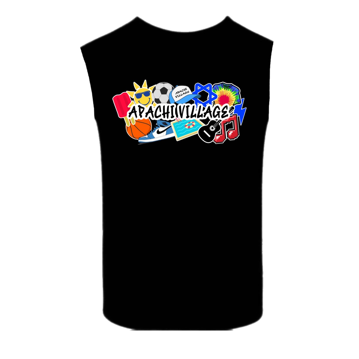 Boys Apachi Village collage tee