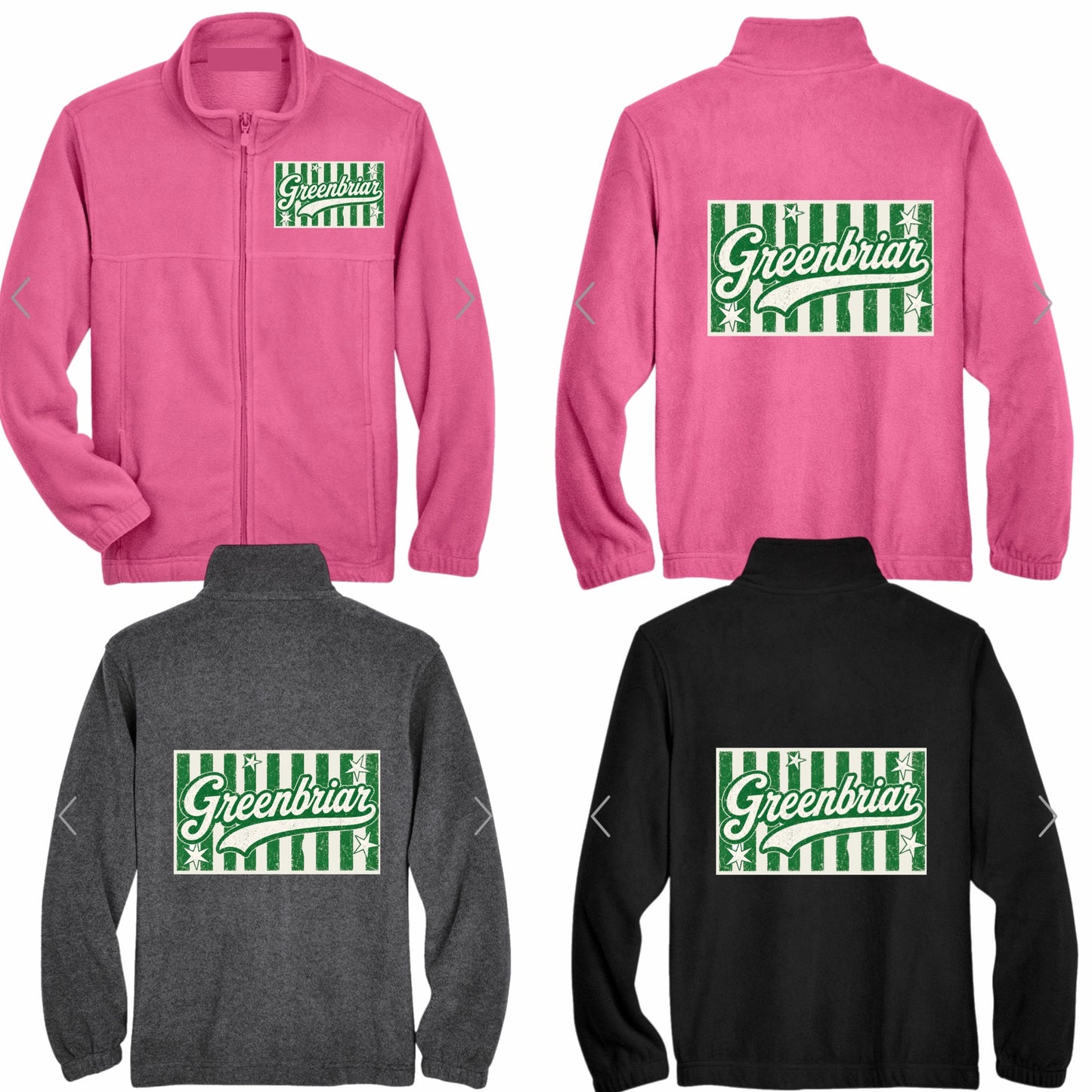 Greenbriar vintage stripes fleece zip jacket