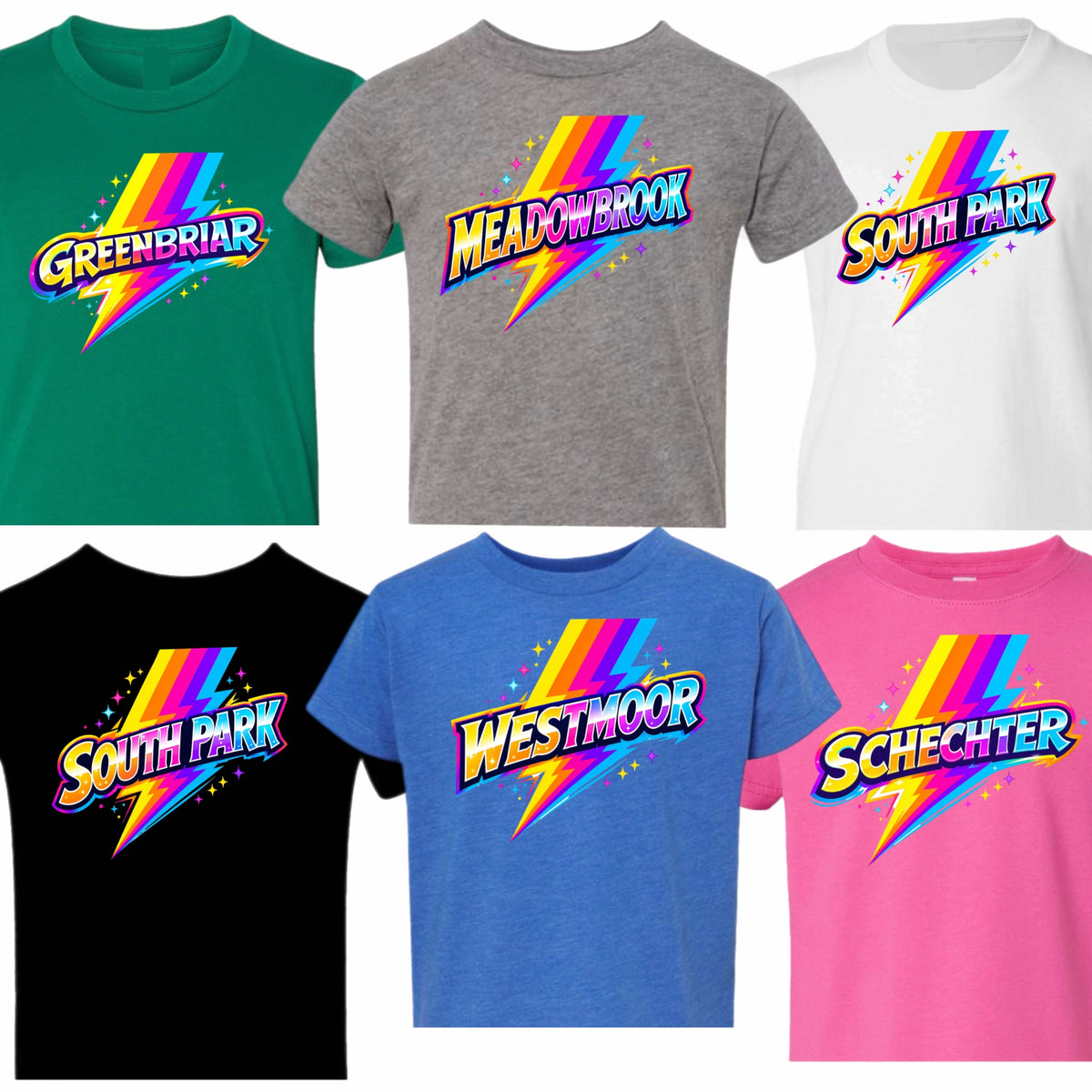 Girls rainbow bolt tee