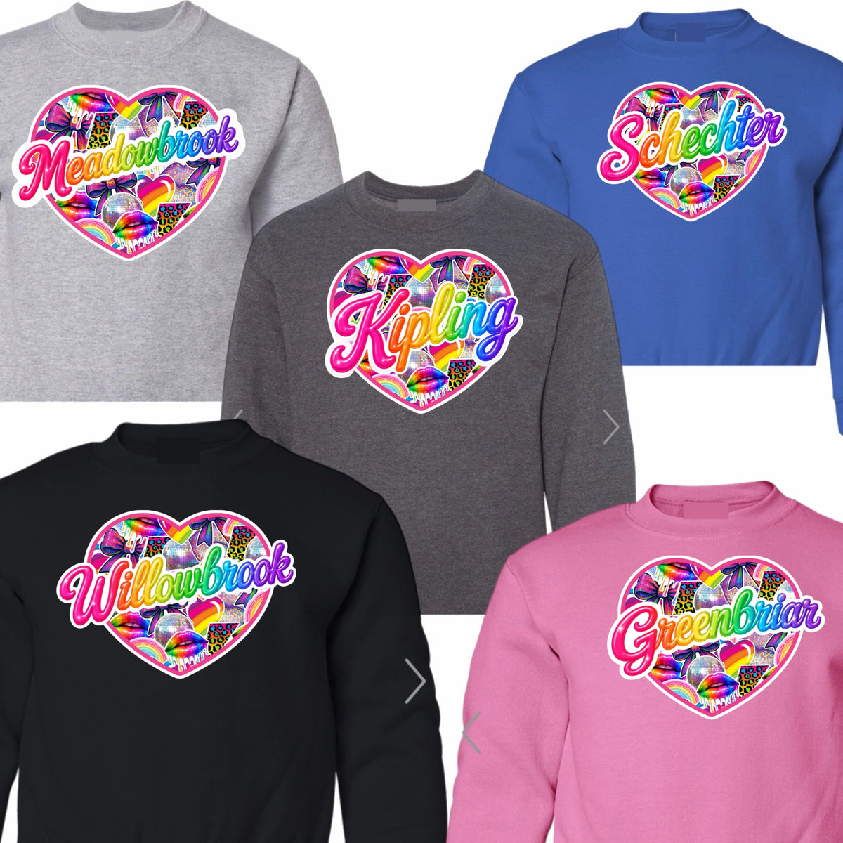 Girls neon heart sweatshirt