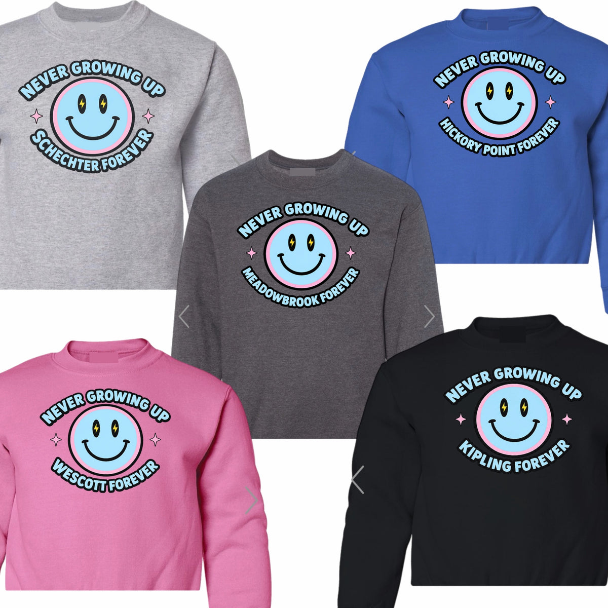 Girls never growing up crewneck sweatshirt