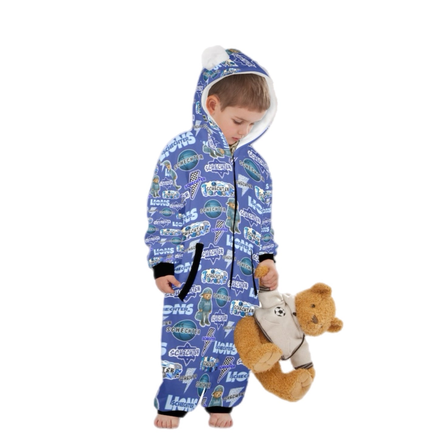 Schechter boys fleece zip one piece