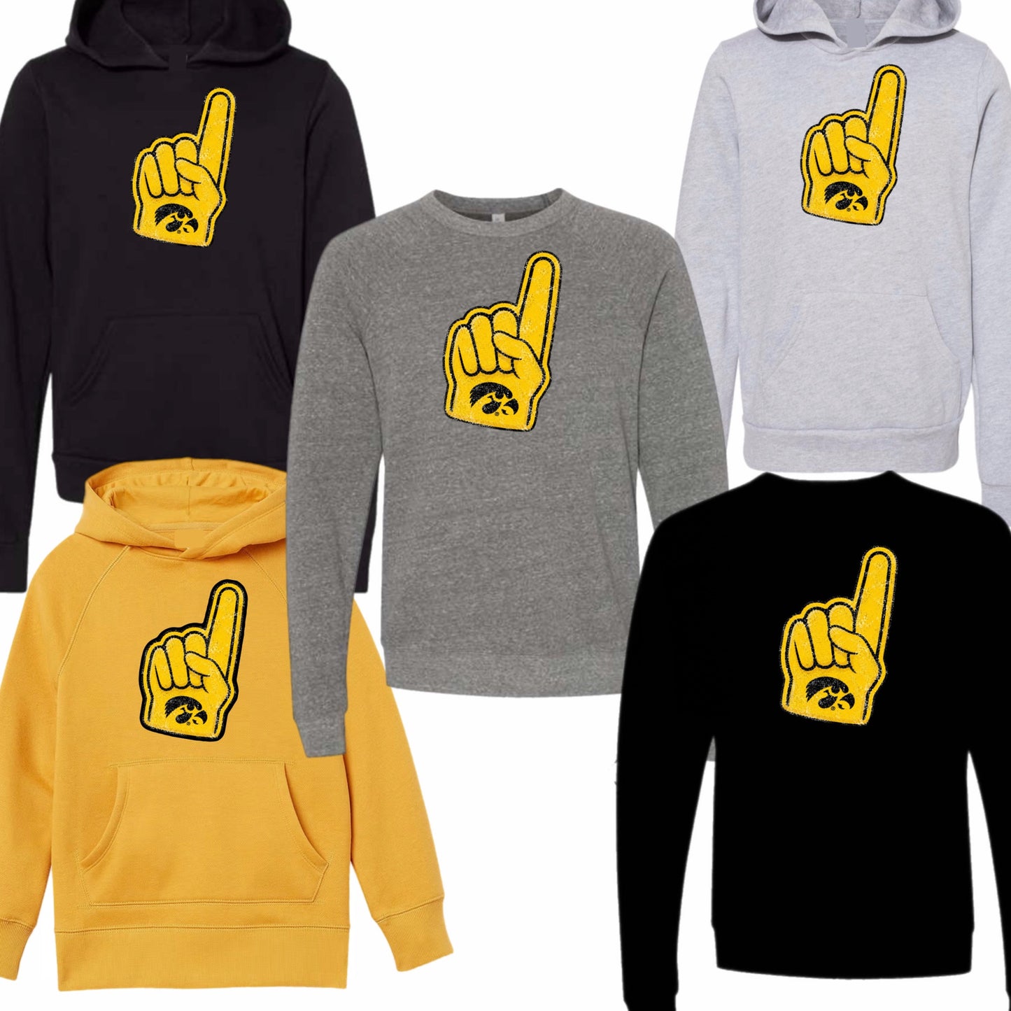 Vintage Iowa Foam Finger Sweatshirt