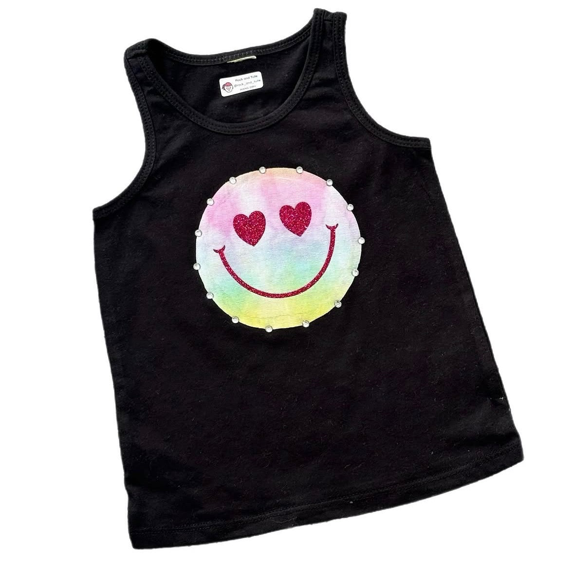 Tie Dye Heart Eyes Smiley Tank