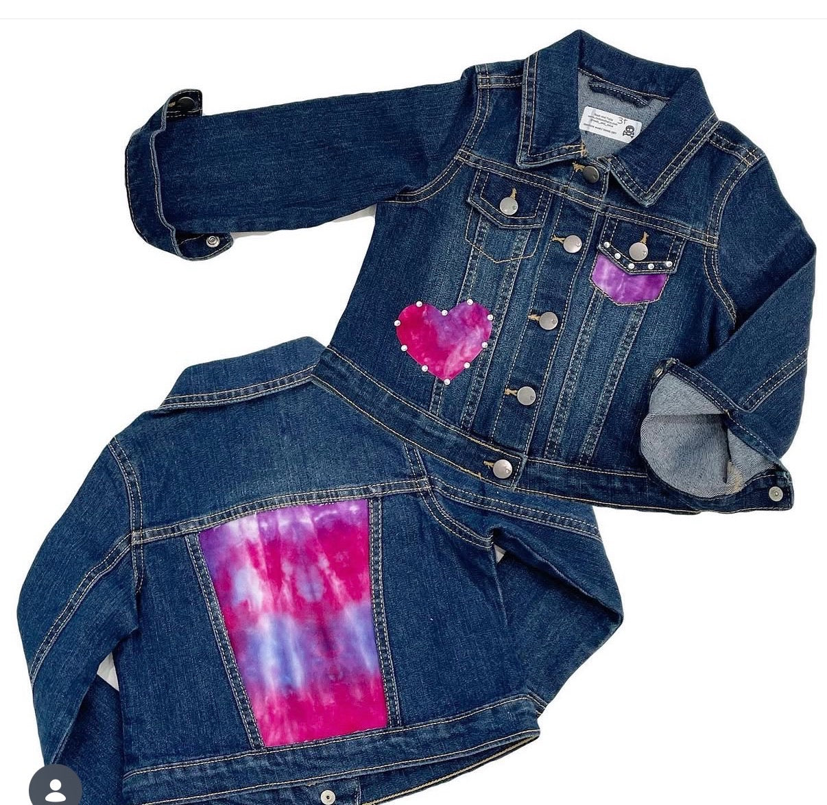 Denim Jacket- Pink & Purple Tie-Dye