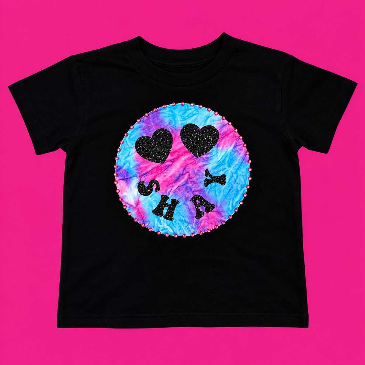 Tie-Dye Name Emoji Style Tee