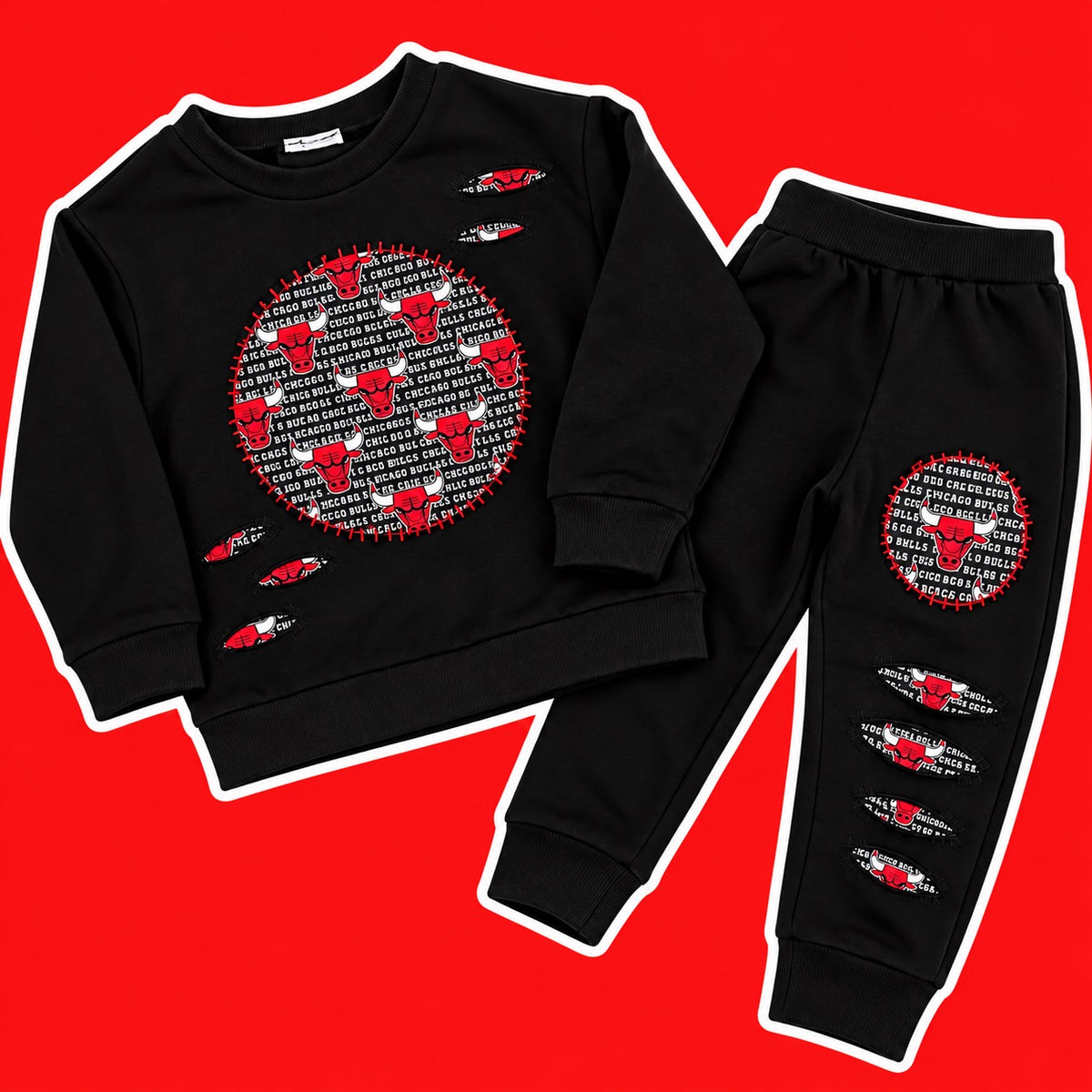 Chicago Bulls Crewneck & Joggers Set