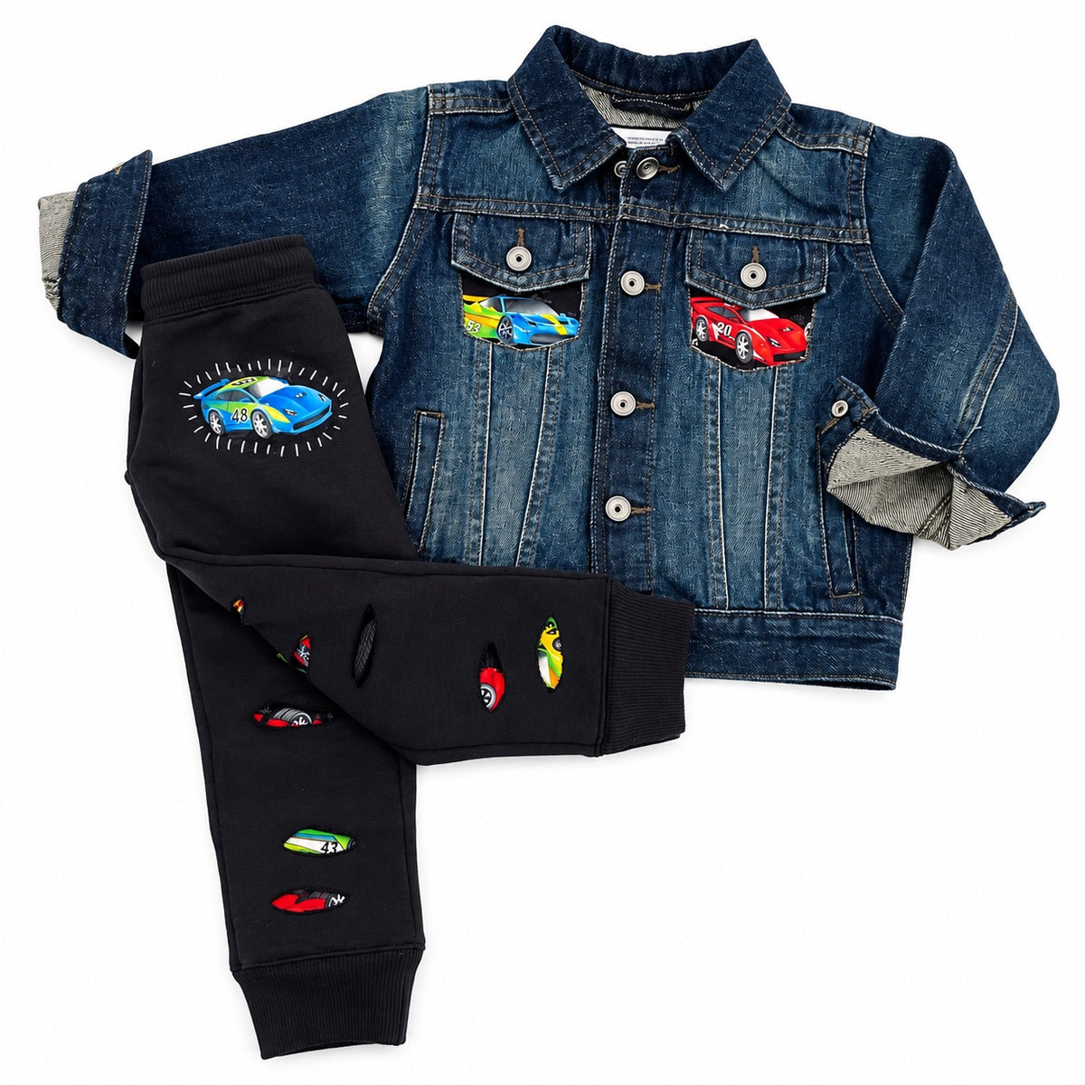 Race Car Denim Jacket & Jogger Set
