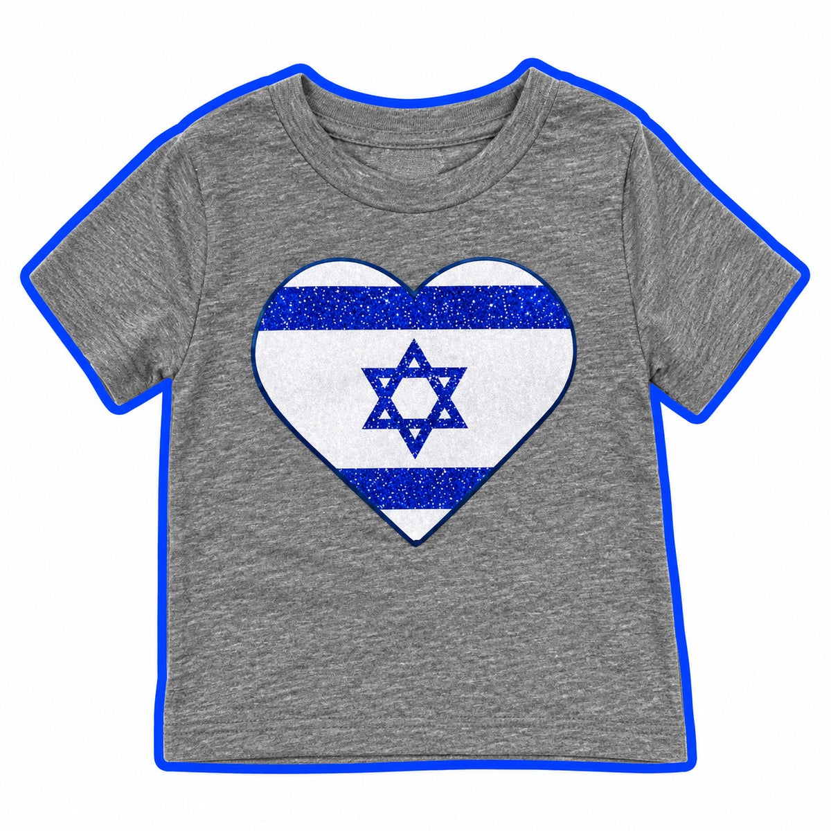 Israel Flag Heart Tee- Girl's