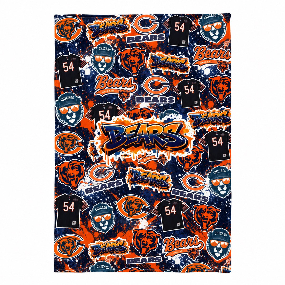 Chicago Bears Graffiti Fleece Blanket