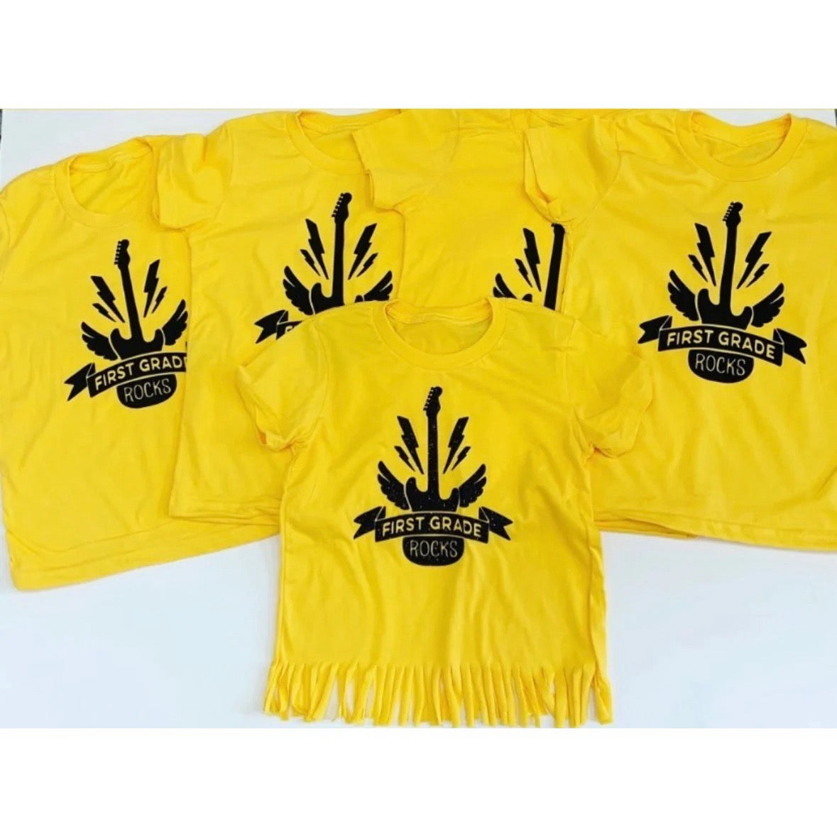 First Grade Rocks Fringe Tee