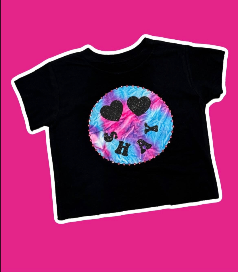 Tie dye Name Emoji Style Tee