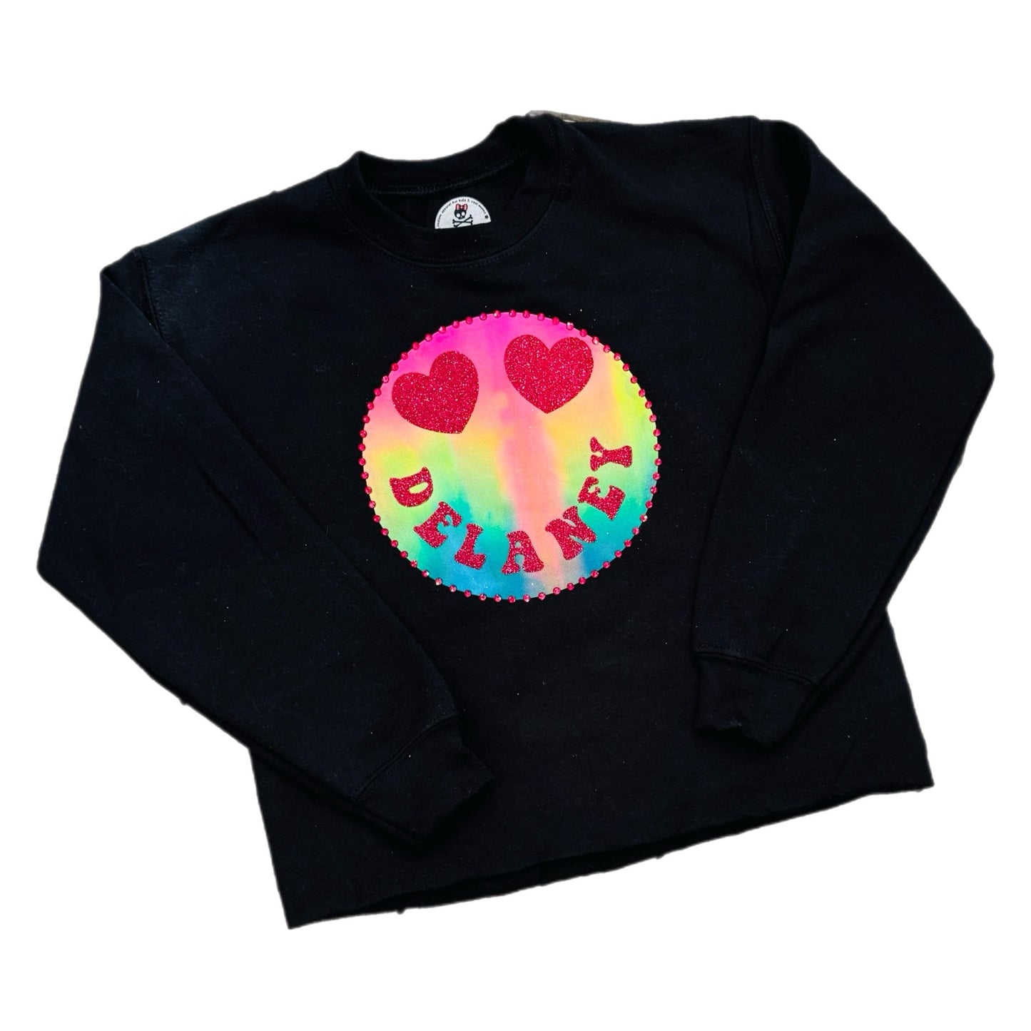 Tie-dye Emoji Name Crewneck