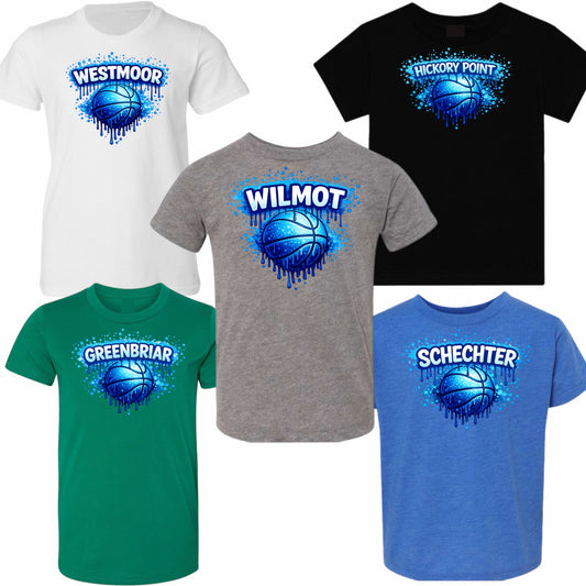 Boys basketball graffiti tee