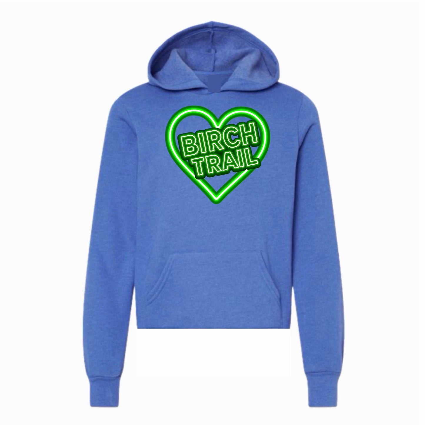 Birch Trail neon sign hoodie