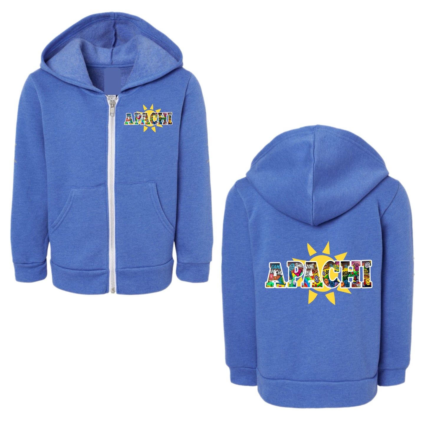 Unisex “Apachi” graffiti mural zip hoodie