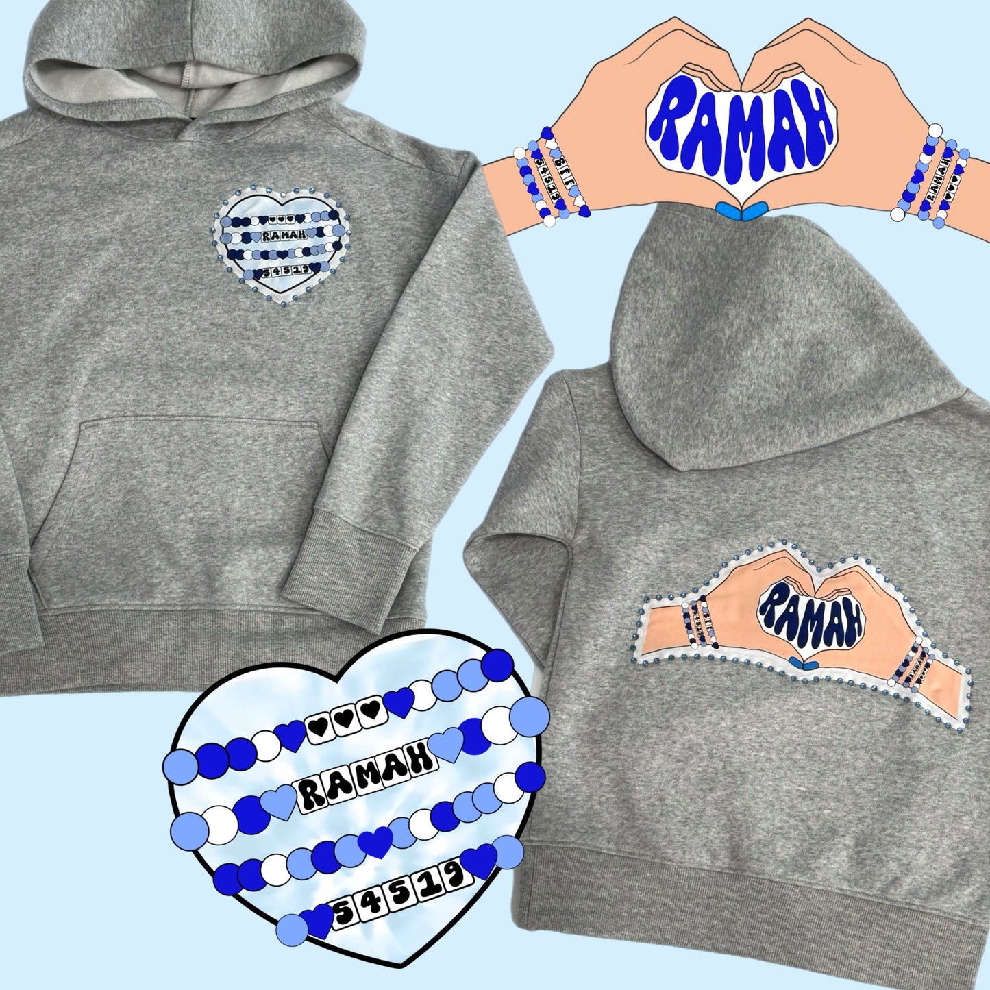 Ramah heart hands hooded sweatshirt