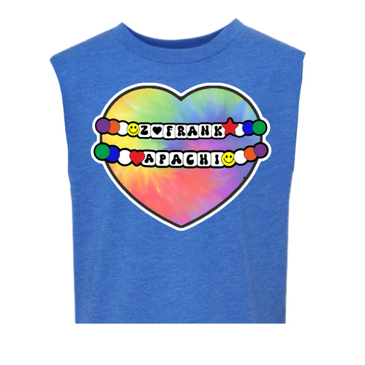 Girls Apachi tie dye heart tank