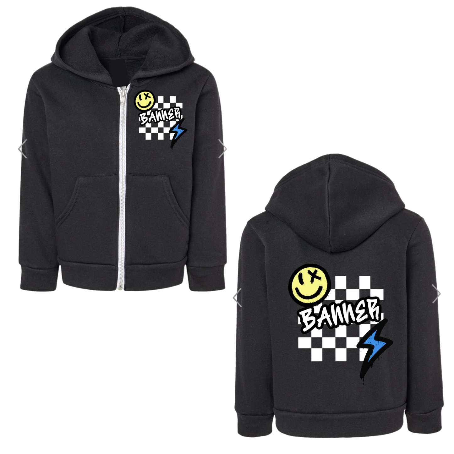 BANNER boys checkered zip hoodie