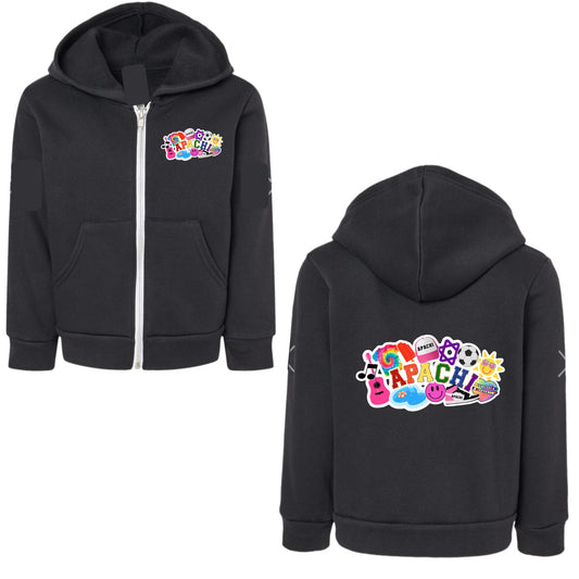 Girls Apachi collage zip hoodie