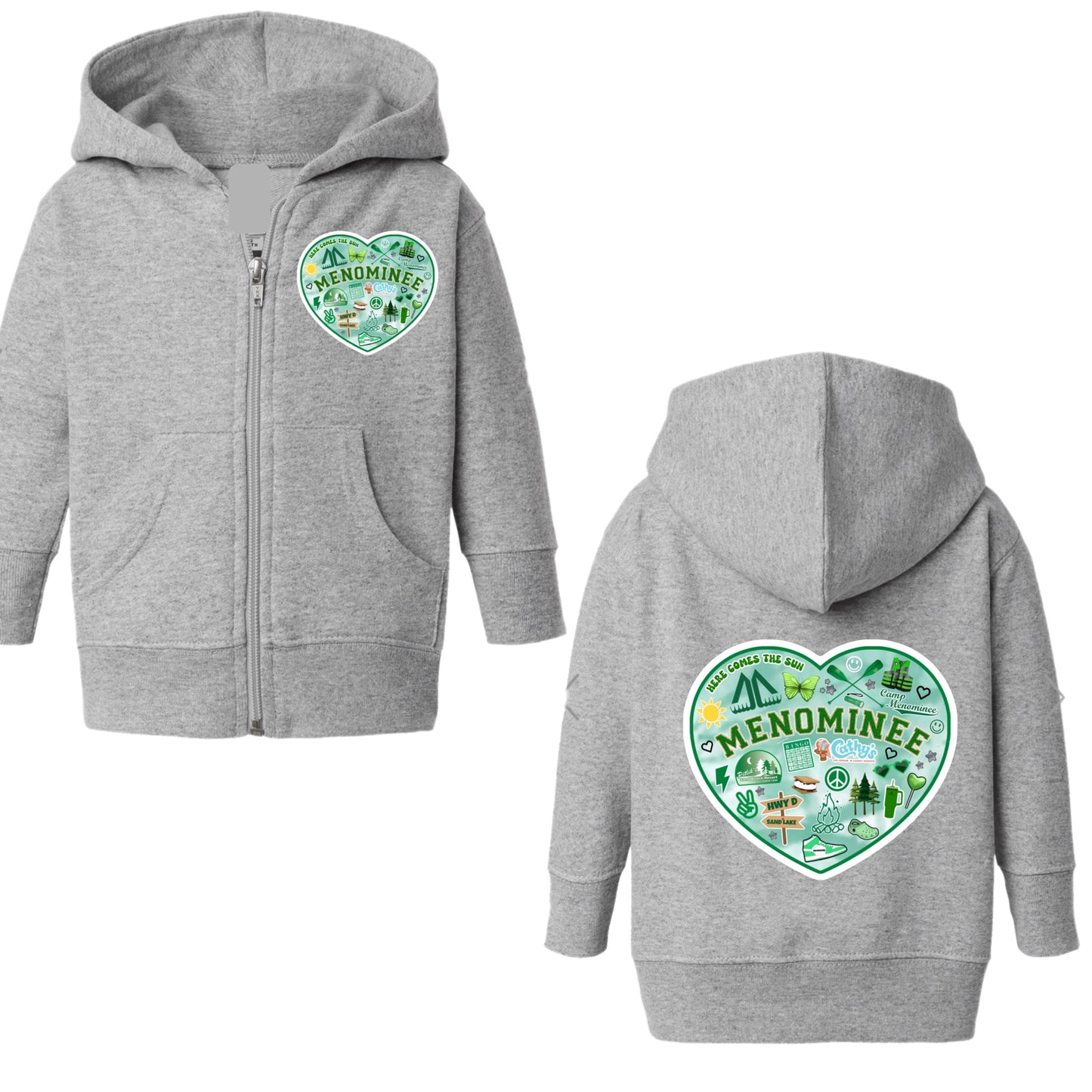 Womens Menominee collage zip hoodie