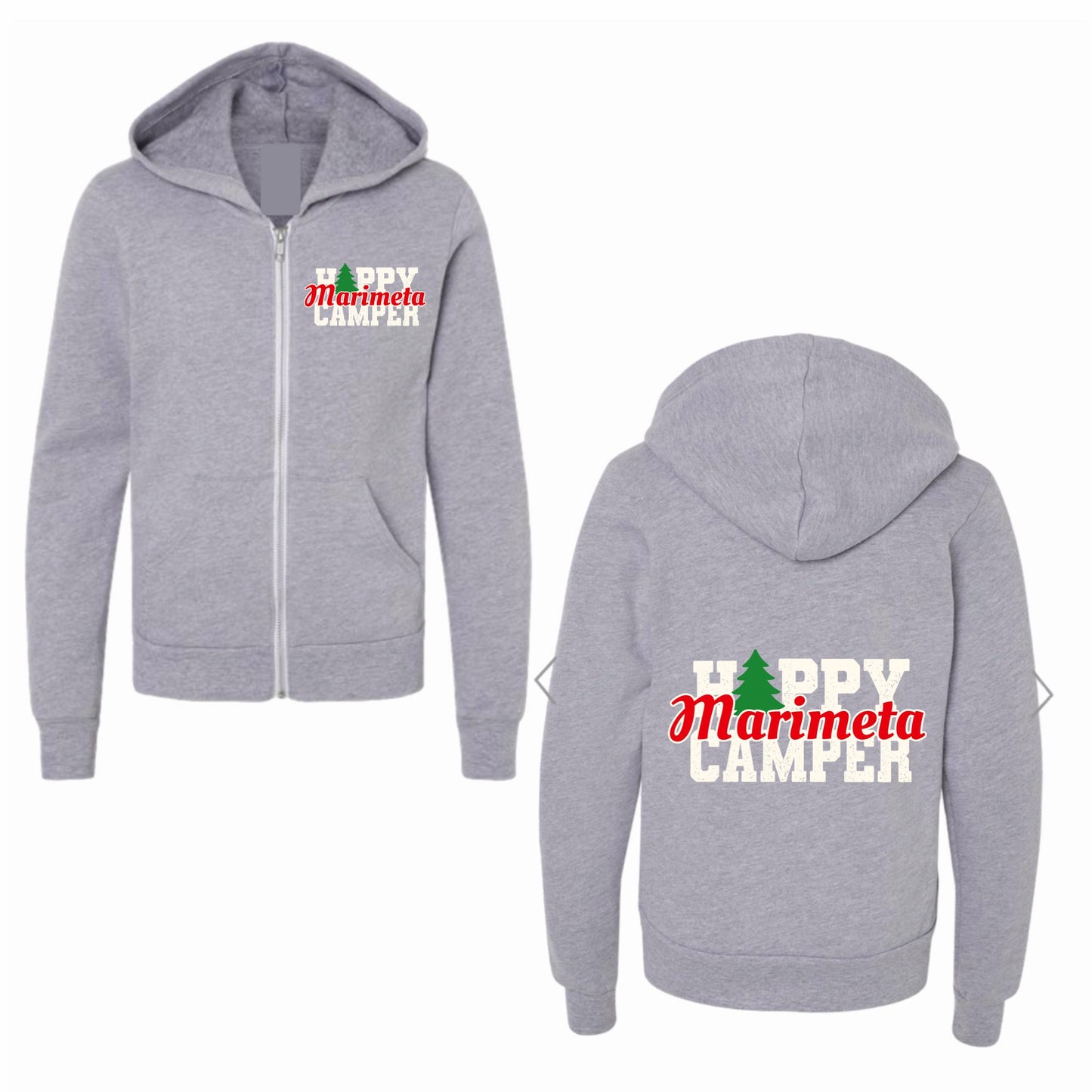 Marimeta happy camper zip hoodie