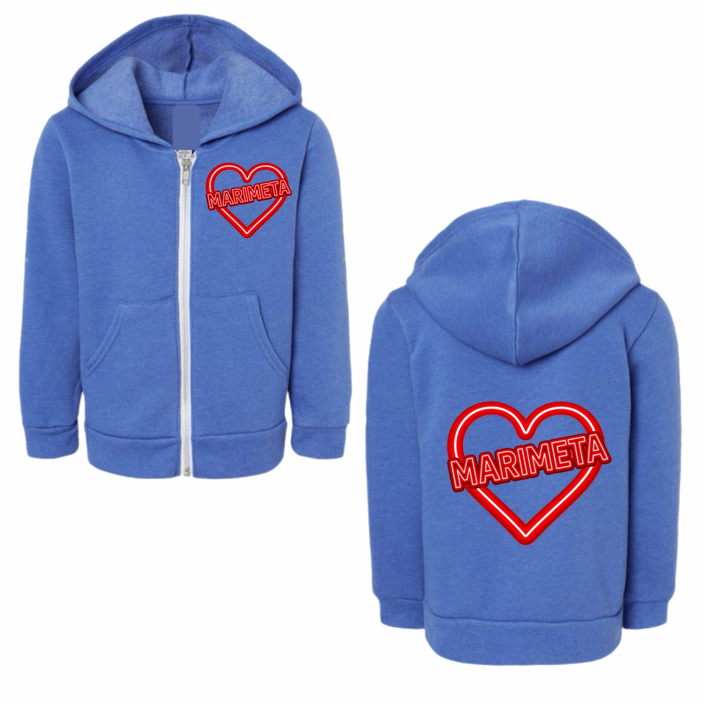 Marimeta neon sign zip hoodie