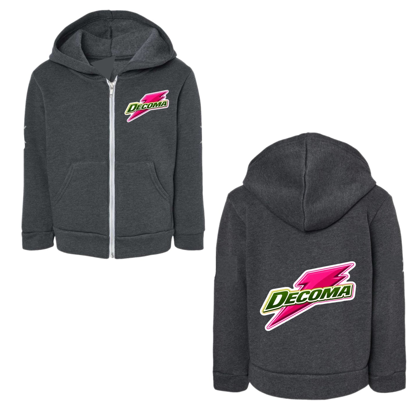 Decoma girls/adults pink bolt hoodie