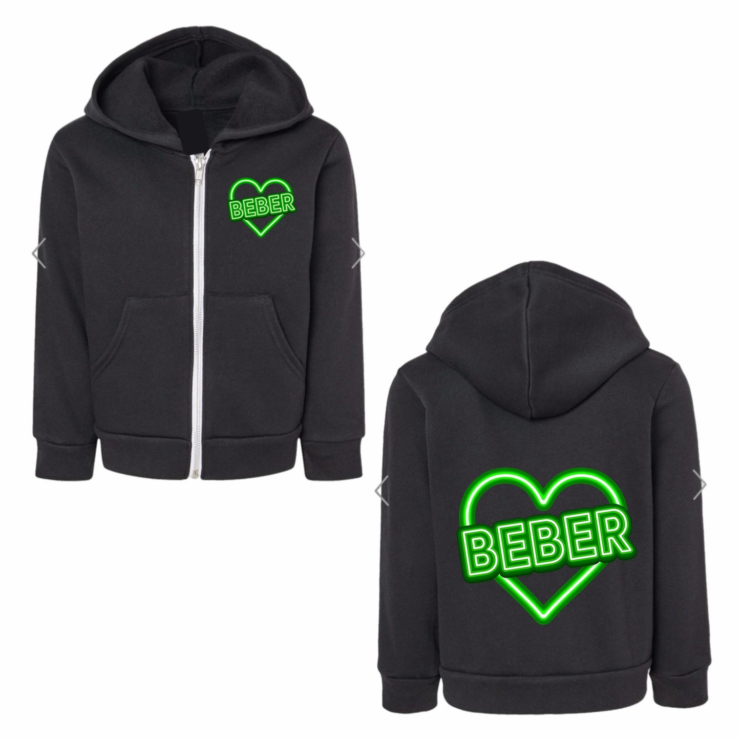 Beber neon sign zip hoodie