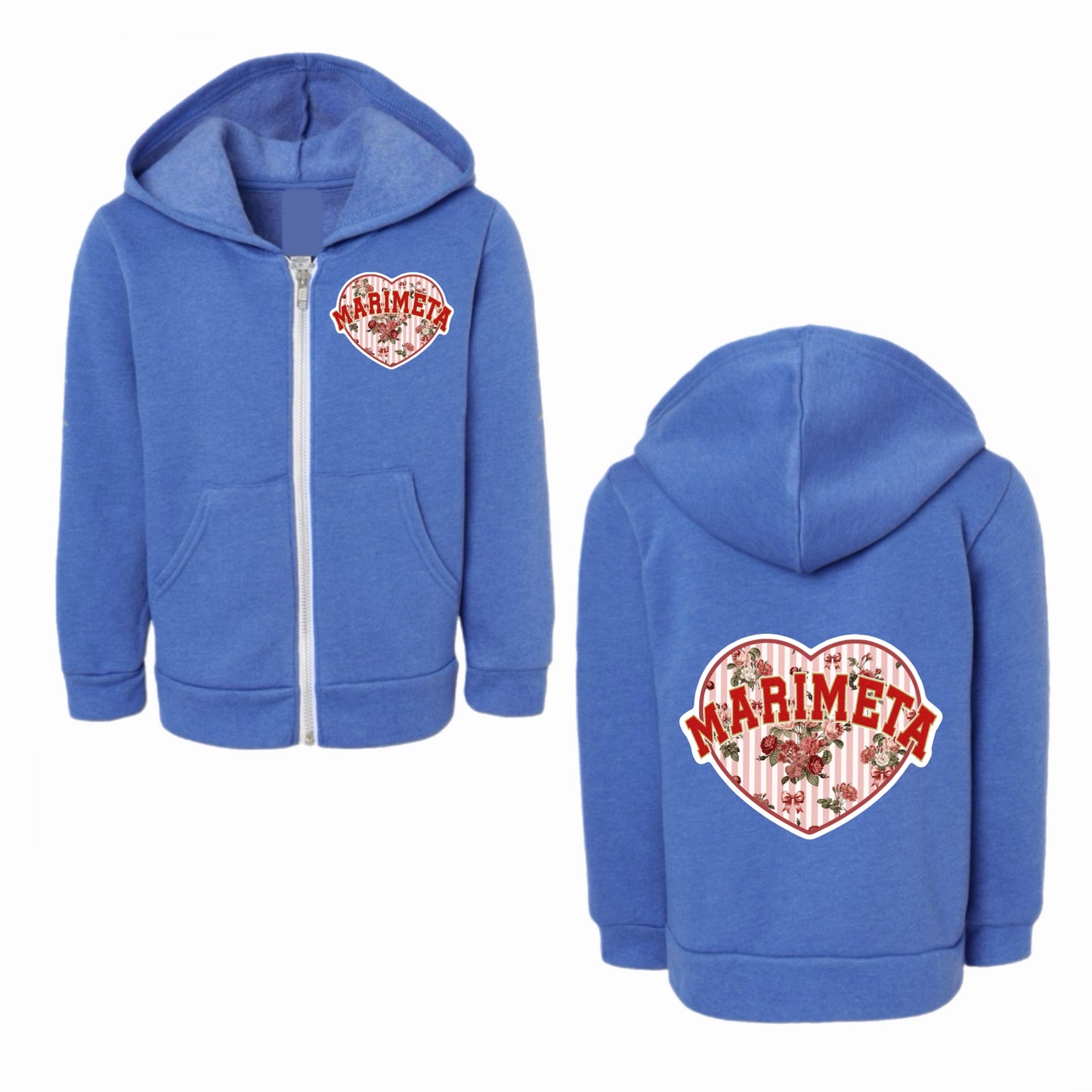Marimeta floral heart hoodie