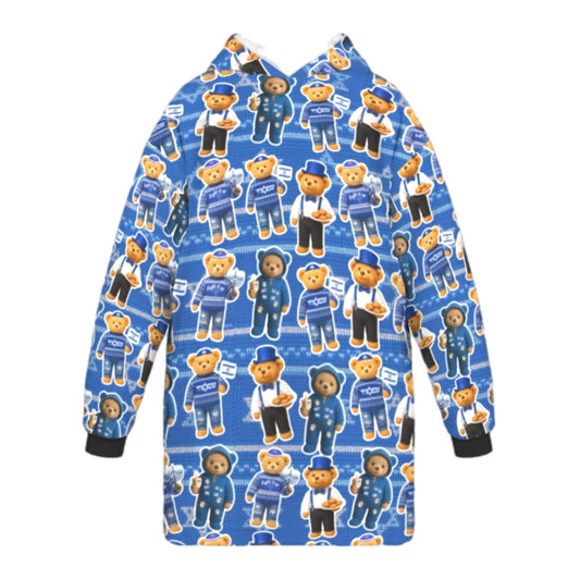 Hanukkah bears boys/mens fleece blanket hoodie