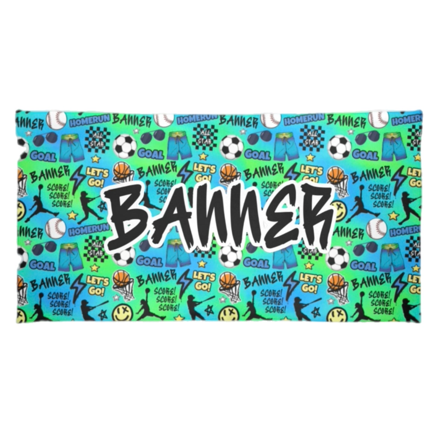 Banner blue/green neon beach towel