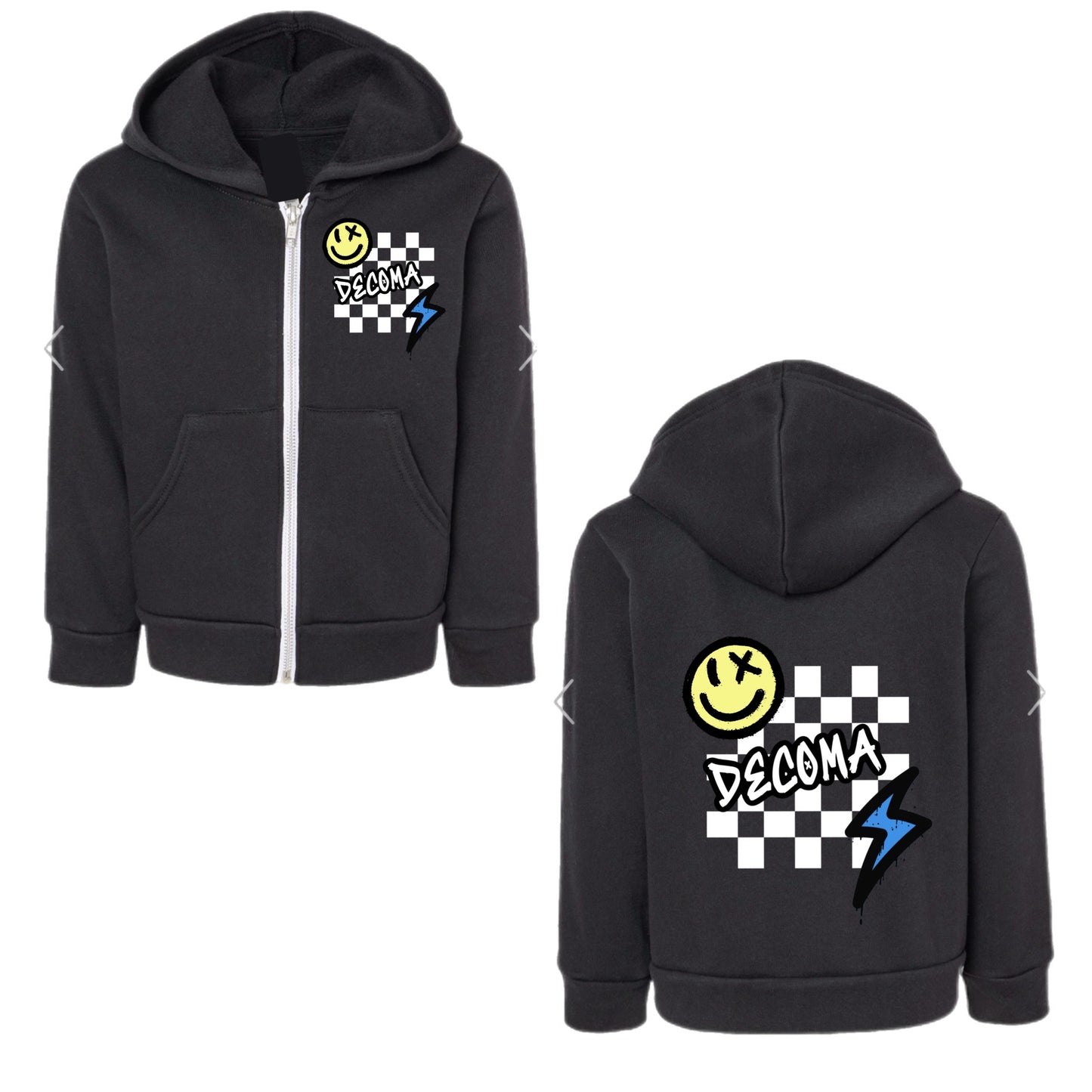 DECOMA checkered zip hoodie