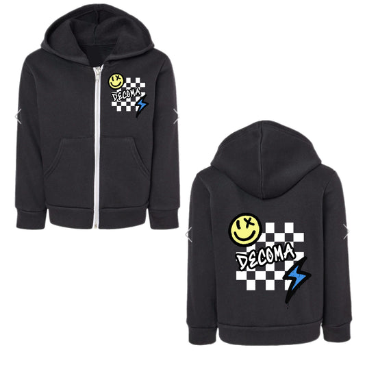 DECOMA checkered zip hoodie