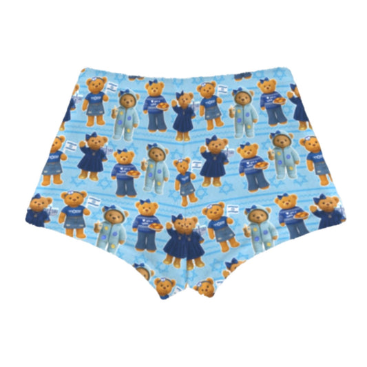 Hanukkah bears girls/womens fleece shorts