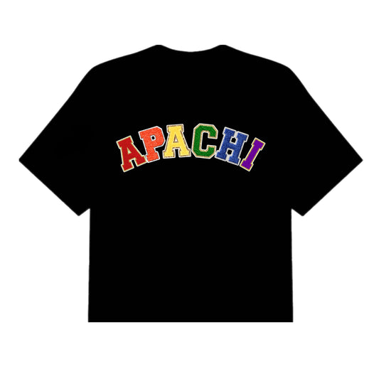 Girls Apachi Village patched rainbow tee